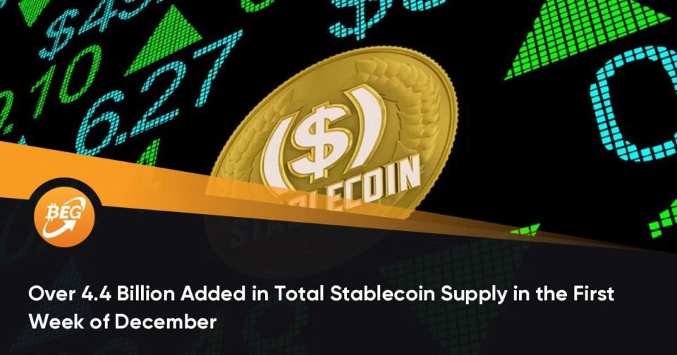 Over 4.4 Billion Added in Total Stablecoin Supply in the First Week of December