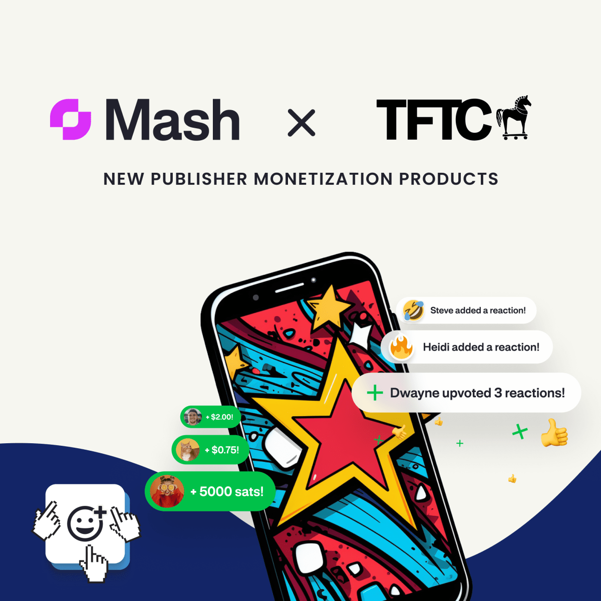 Mash, TFTC Birth Original Publishing Products Powered By Bitcoin