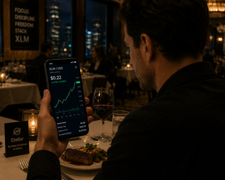 Stellar rallies as rising OI and shopping and selling volume signal rising bullish momentum